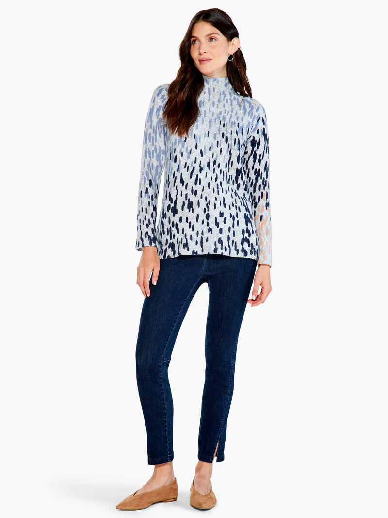 Woman Wears Cozy Up Spotted Turtleneck image number 3