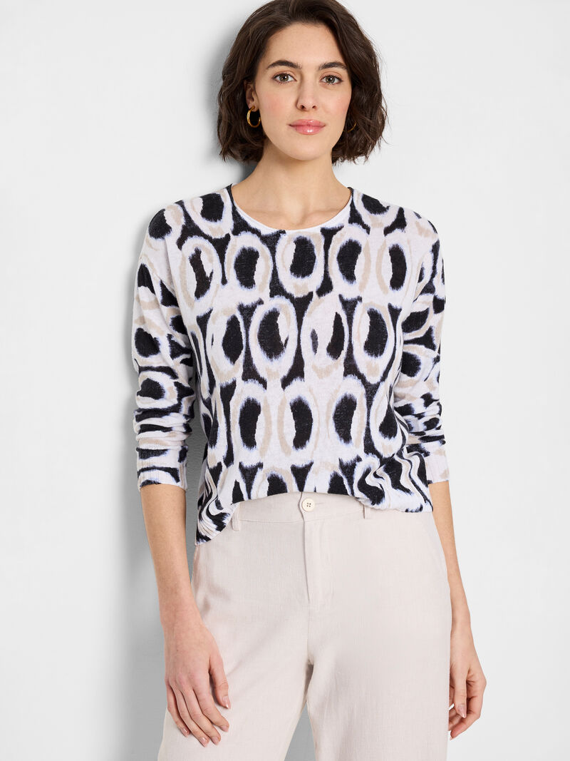Woman Wears Ikat Rings Supersoft Sweater image number 0