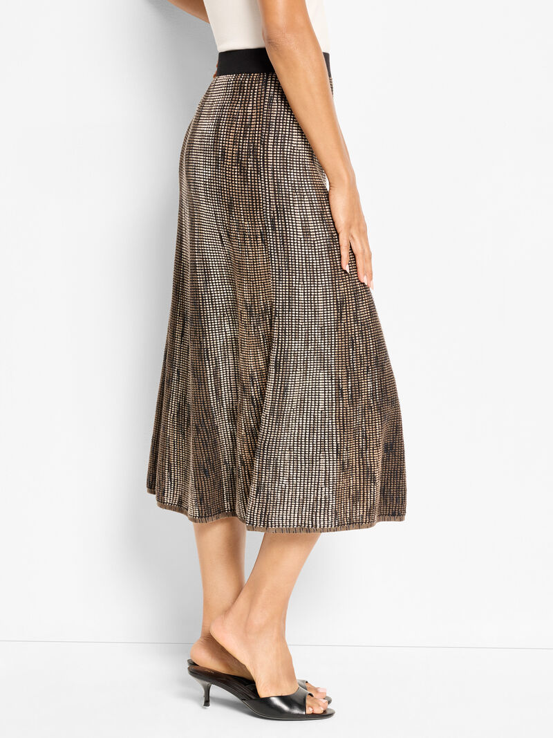 Woman Wears Ombre Pixel Knit Skirt image number 2