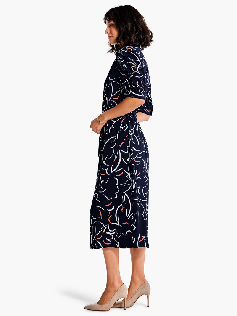 Woman Wears Doodle Clouds Dress image number 1