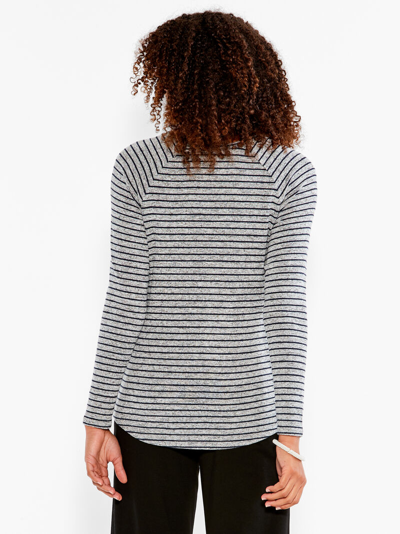 Woman Wears NZT Sweet Dreams Long Sleeve Striped Tee image number 2