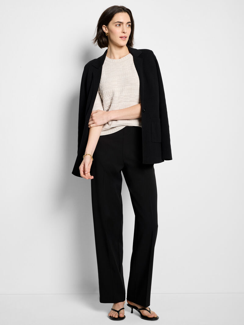 Woman Wears Textured Sweater Tee image number 1