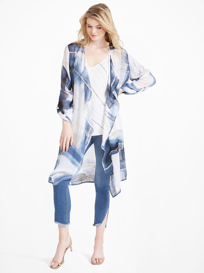 
                    Abstract Grid Cardigan