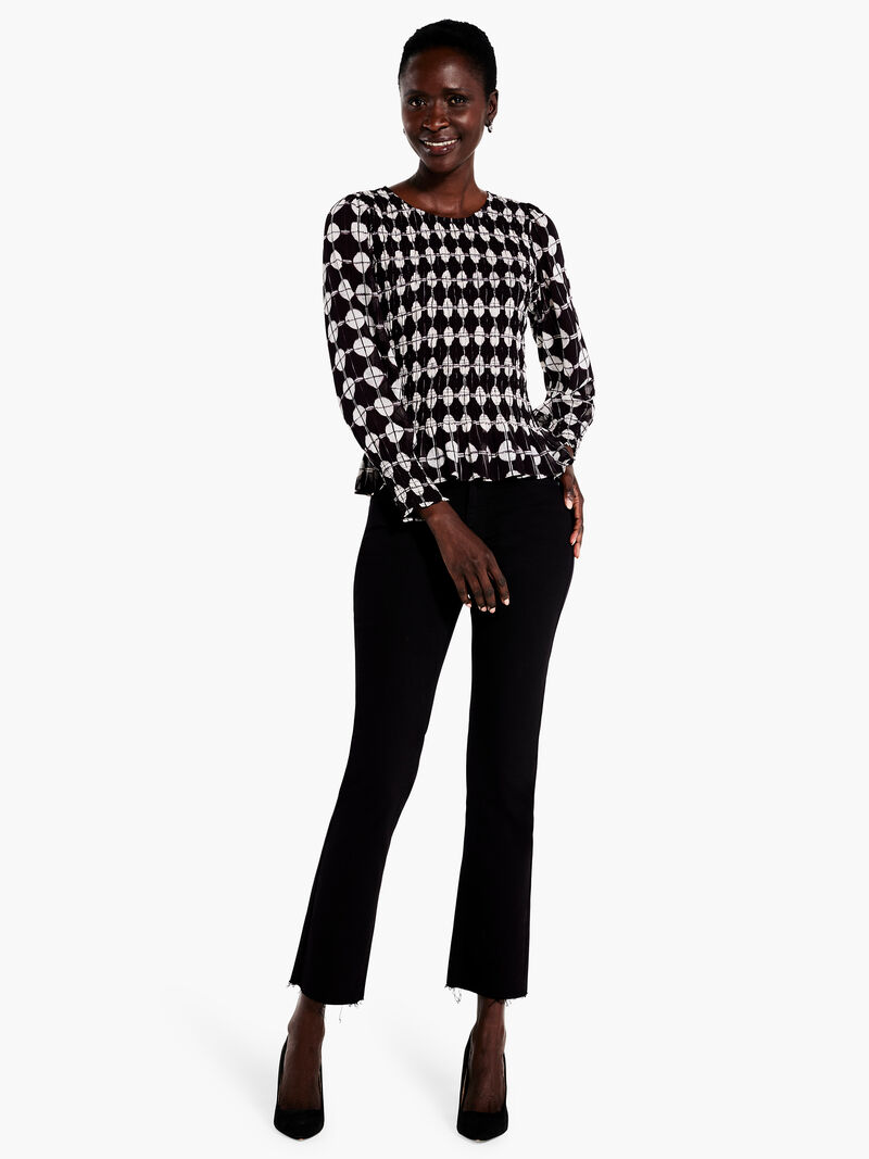 Woman Wears Chiffon Dot Top image number 3