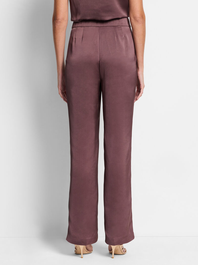 Woman Wears 31" Luxe Satin Wide Leg Pant image number 3