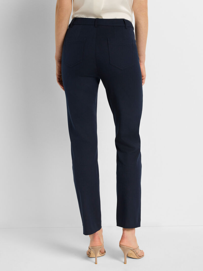 Woman Wears 28" Cotton Bi-Stretch Copley Straight Pant image number 3