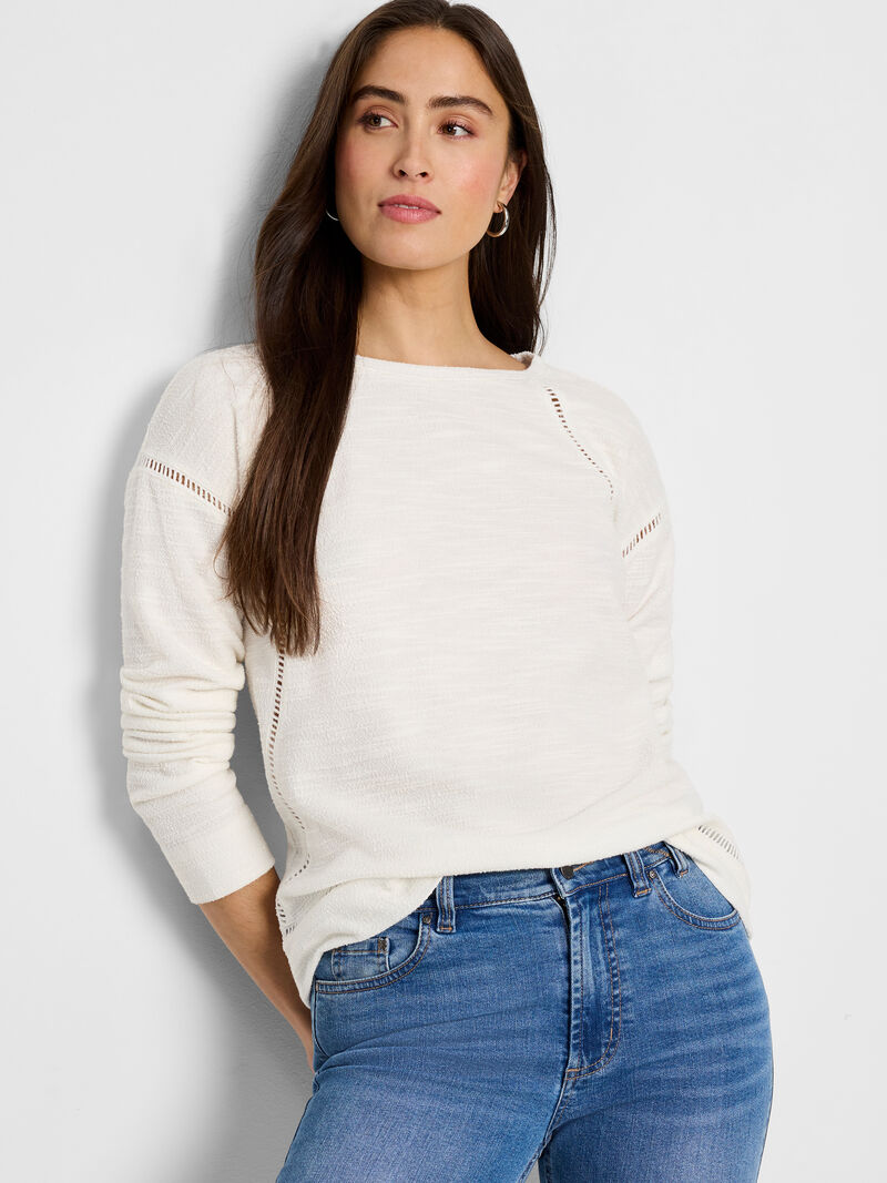 Woman Wears Seamed Texture Top image number 0