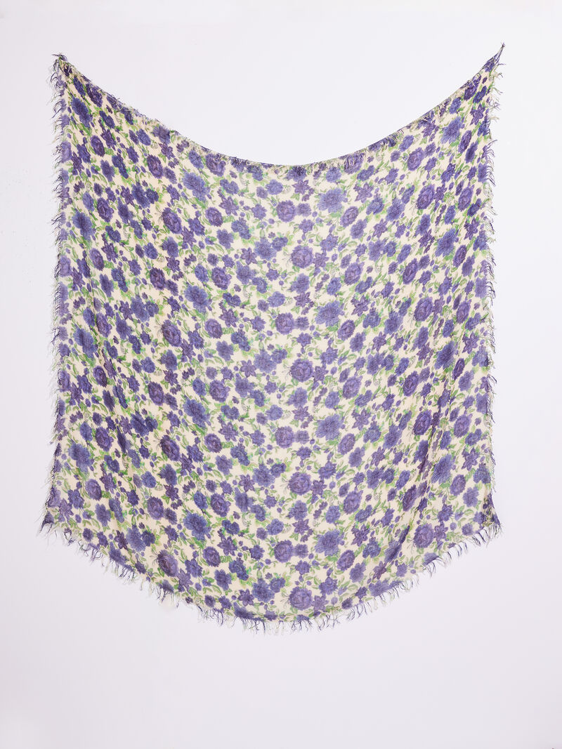 Woman Wears Chan Luu Floral Printed Scarf image number 1