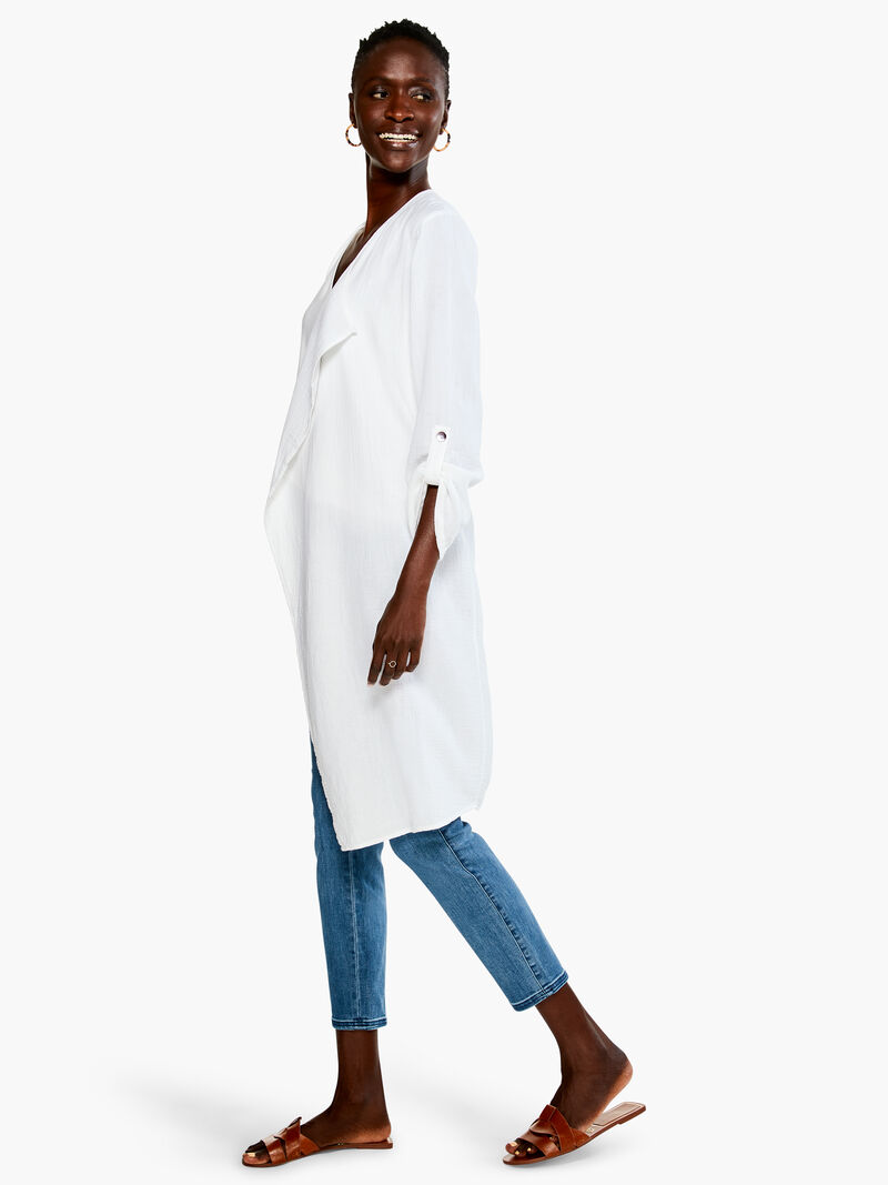 Woman Wears Double Gauze Boatcruise Cardigan image number 1