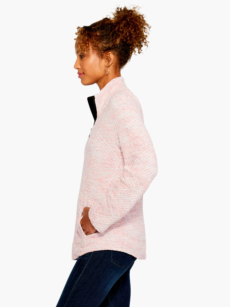 Woman Wears Zip It Up Space dye Sweater image number 1