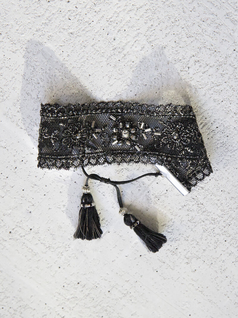 Woman Wears Chan Luu Lace & Crystal Cuff image number 0