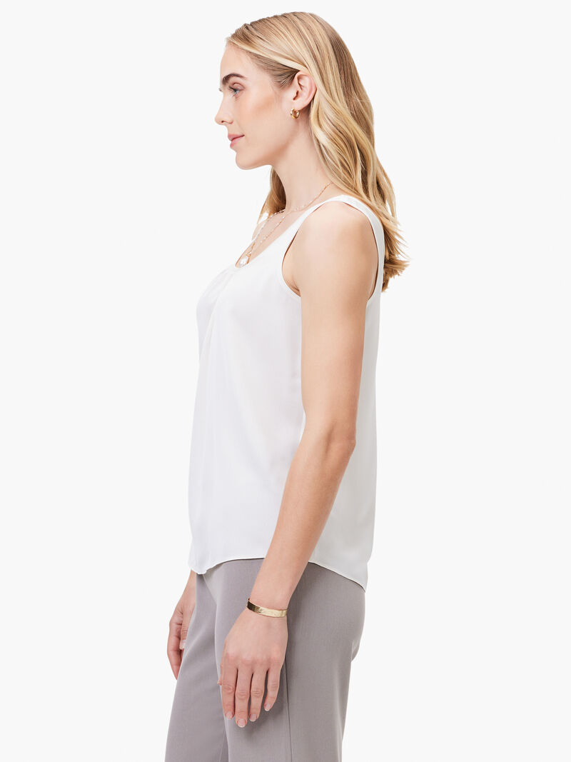 Woman Wears Satin Chiffon Scoop Tank image number 1