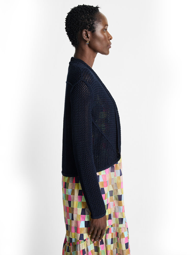 Woman Wears Mesh Cocoon Cardigan image number 2