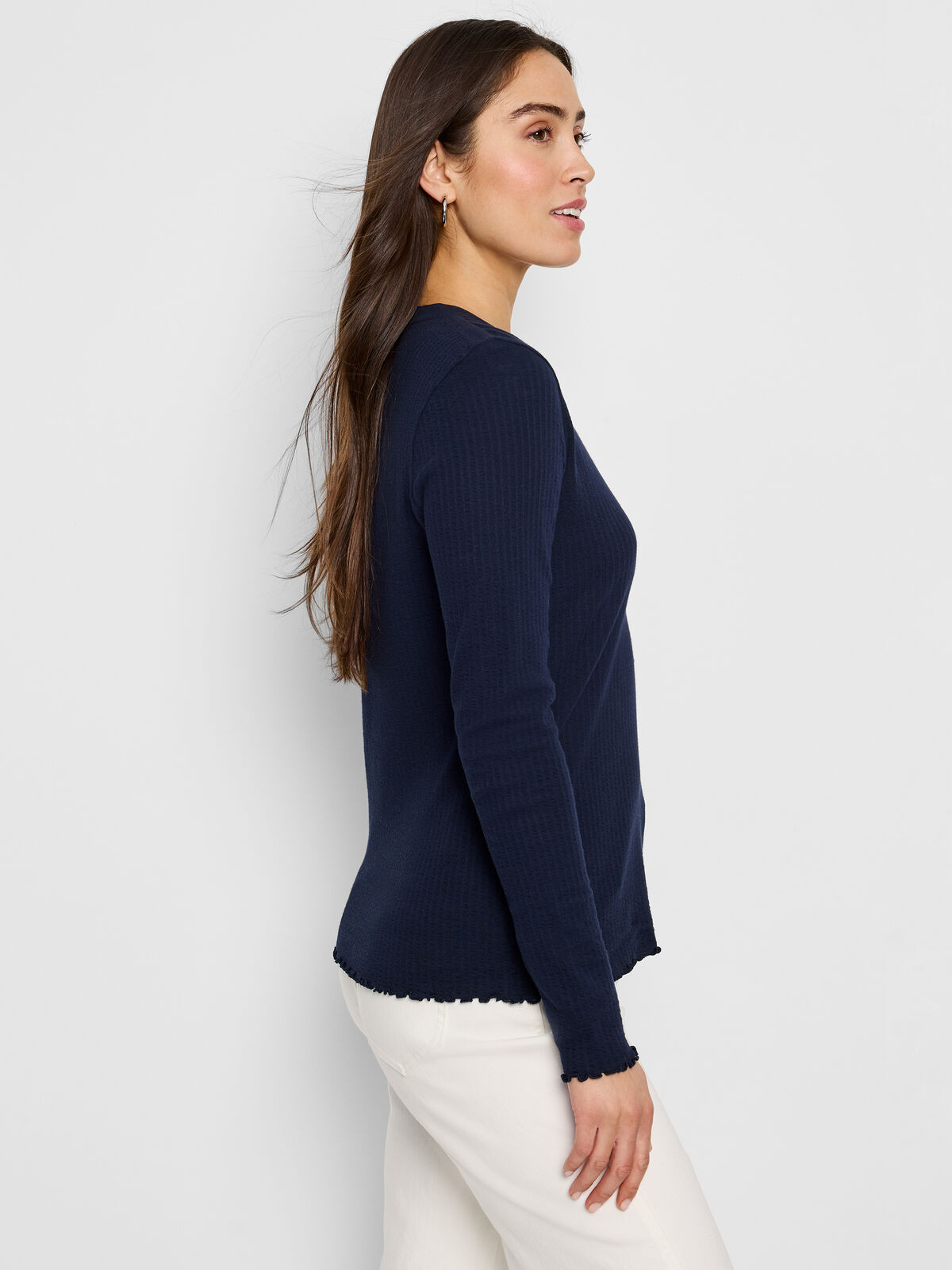 NZT Seersucker Long Sleeve Henley