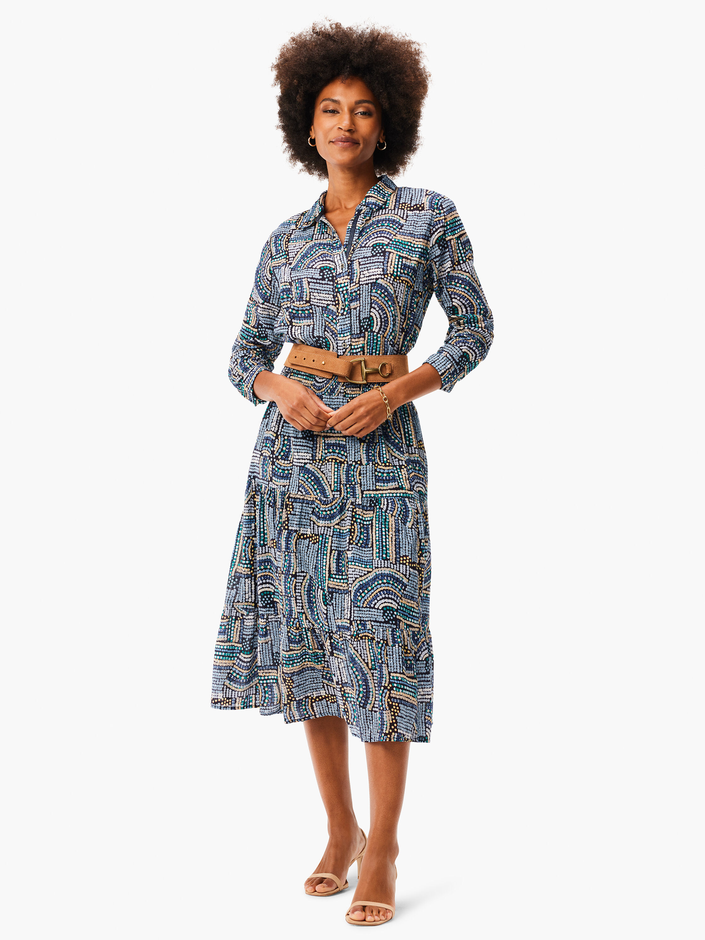 Mosaic Mix Crinkle Shirt | NIC+ZOE