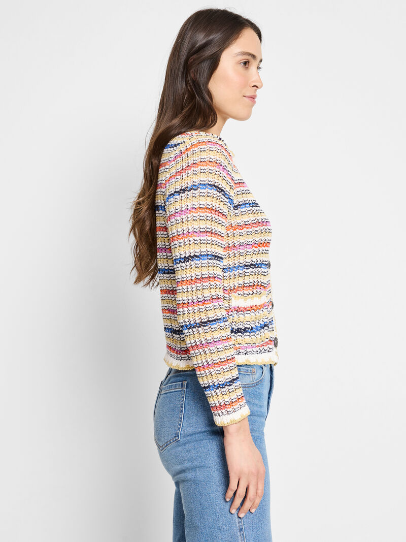 Woman Wears Coastal Crochet Knit Jacket image number 2