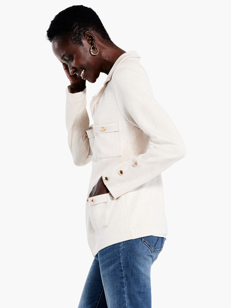 Woman Wears City Charm Knit Blazer image number 1