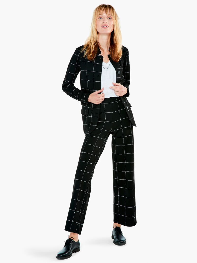 Woman Wears Etched Plaid Wide Leg Pant image number 3