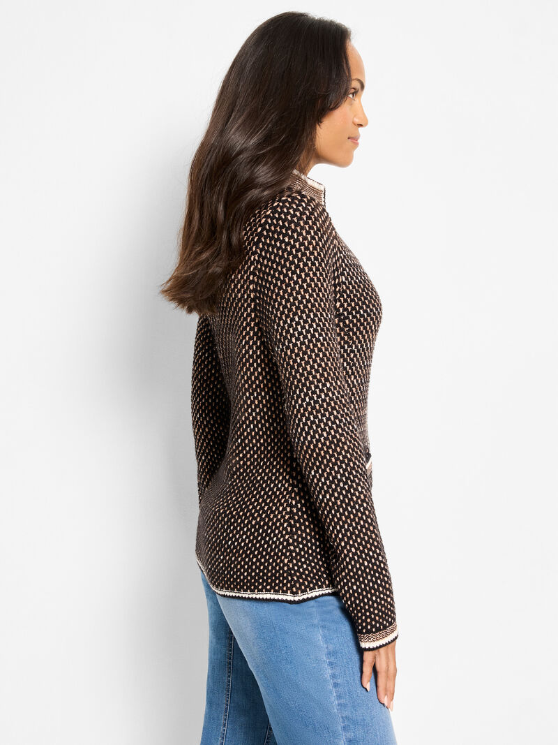 Woman Wears Brick Stitch Knit Jacket image number 2