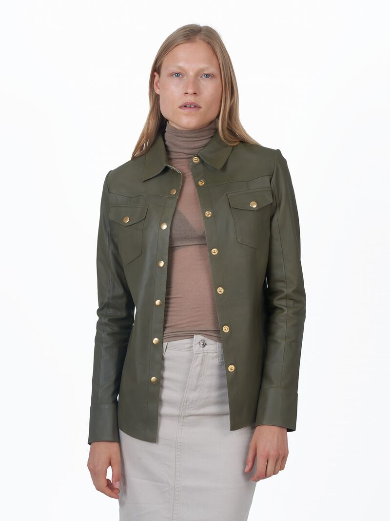 Woman Wears JKT - Robin Matte Leather Jacket image number 0