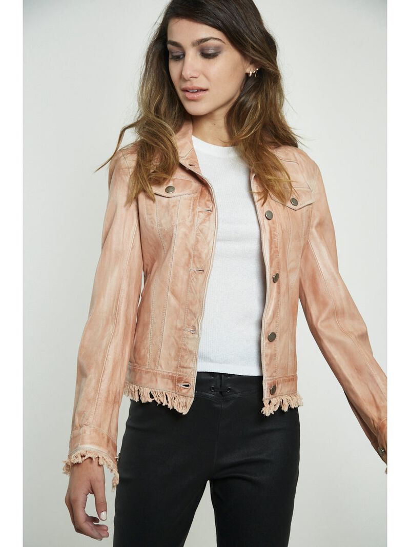 JKT NYC Alexa Patina Leather Jacket