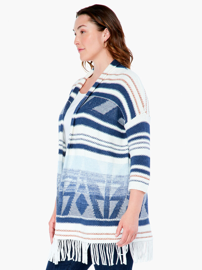 Woman Wears Rolling Clouds Cardigan image number 1