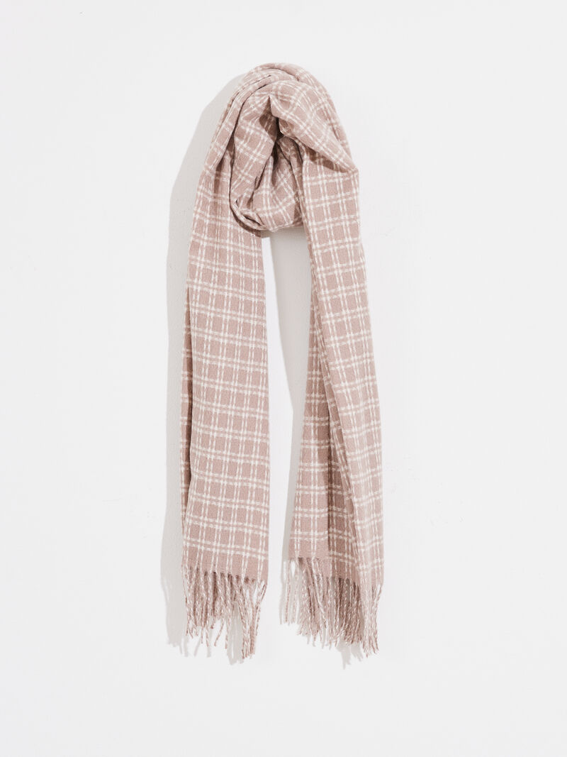 Woman Wears Hat Attack - Stitched Plaid Scarf image number 0