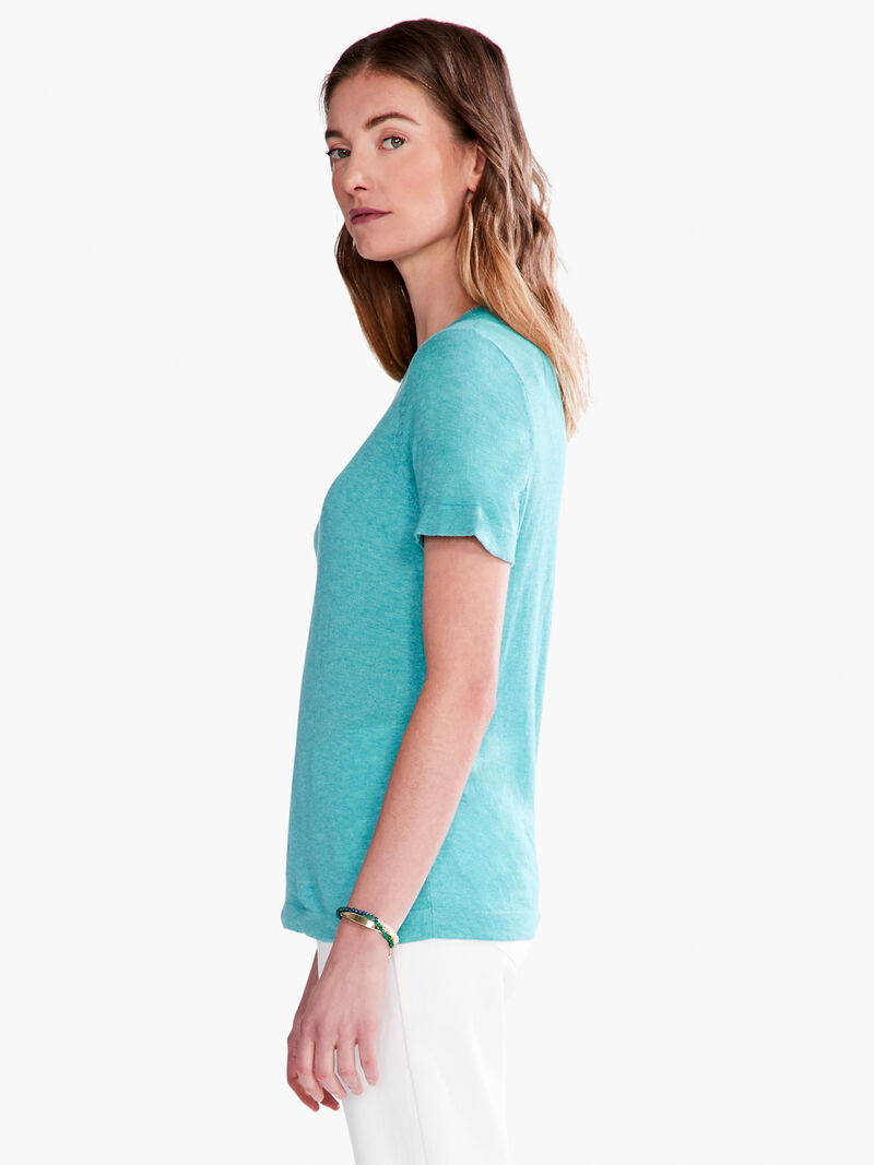 Crew Neck Short Sleeve Sweater Tee