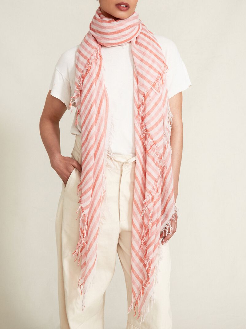 Woman Wears Chan Luu - Printed Fringe Scarf image number 1