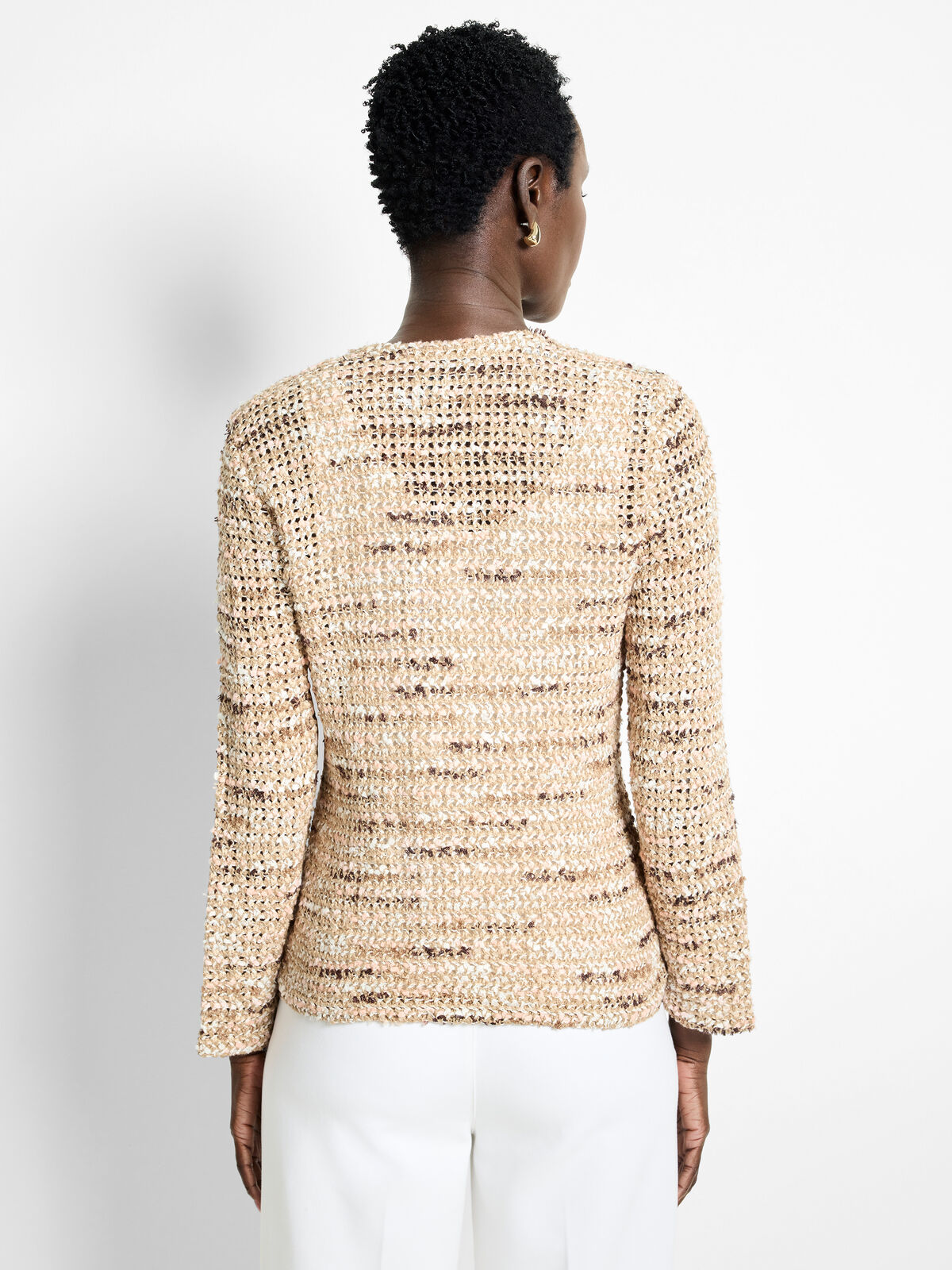 Tonal Mix Knit Jacket