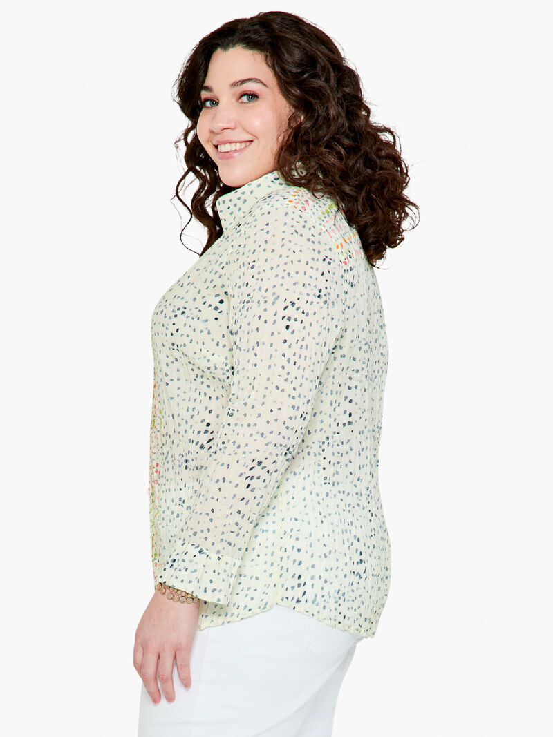 Woman Wears Dotty Crinkle Top image number 2