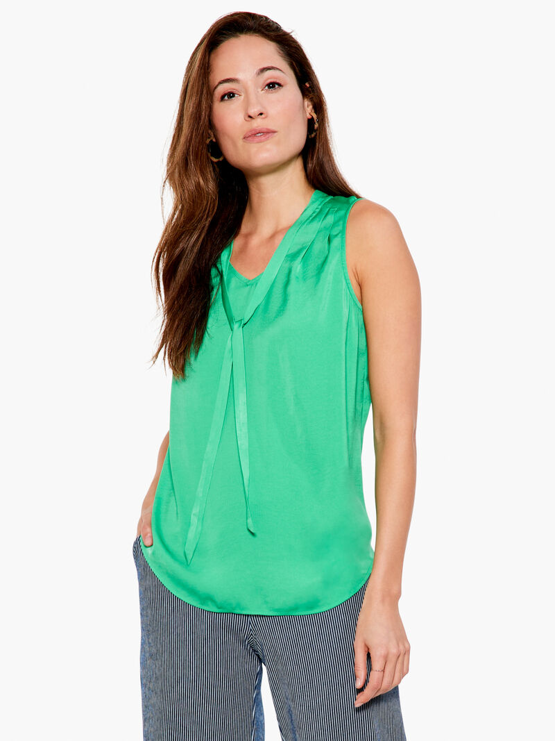 Woman Wears Soft Drape Tie Tank image number 0