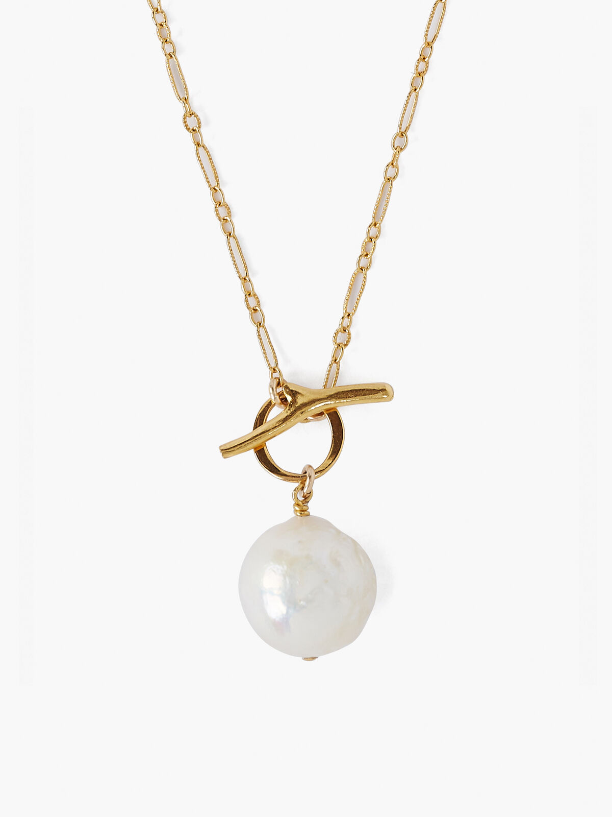 Chan Luu - White Pearl Toggle Necklace