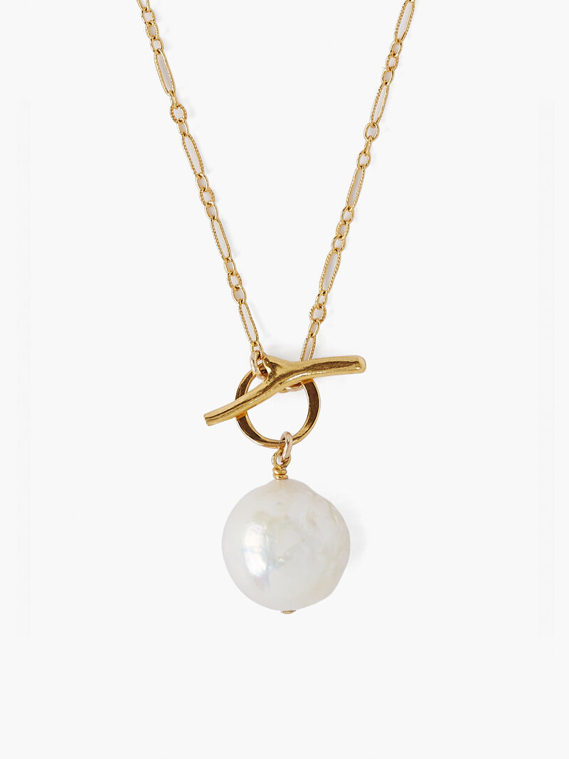 Woman Wears Chan Luu - White Pearl Toggle Necklace image number 1