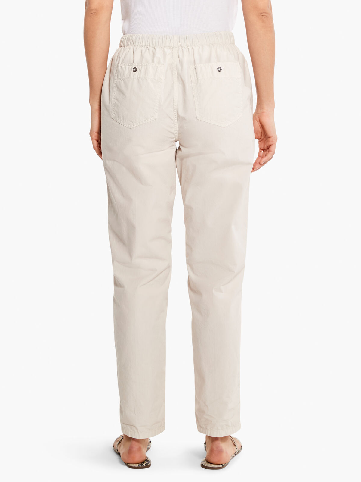 Cotton Poplin Relaxed Ankle Pant