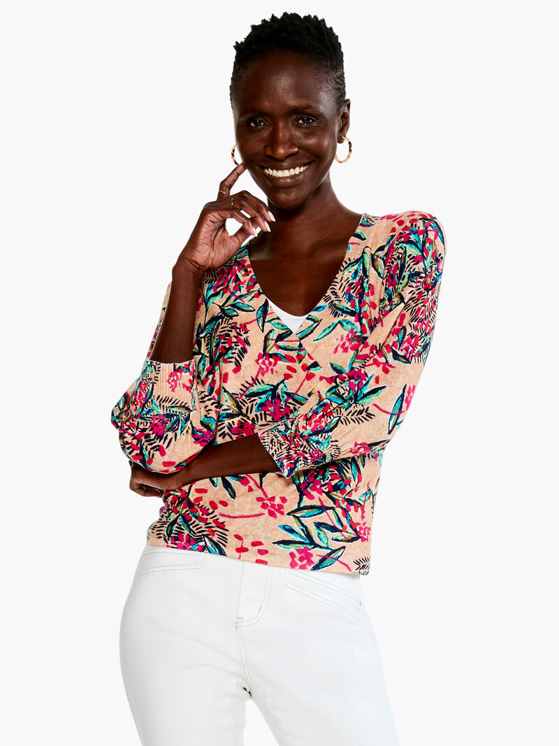 Woman Wears Cherry Blossom Cardigan image number 3