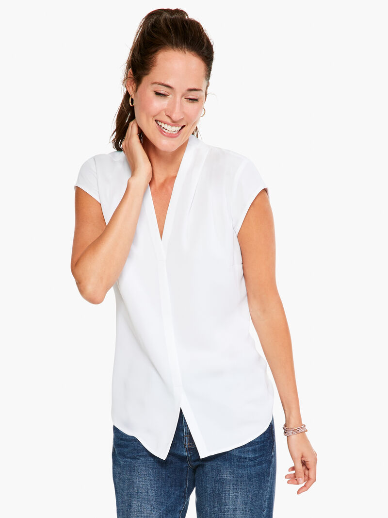 Woman Wears Cap Sleeve Day to Night Top image number 0
