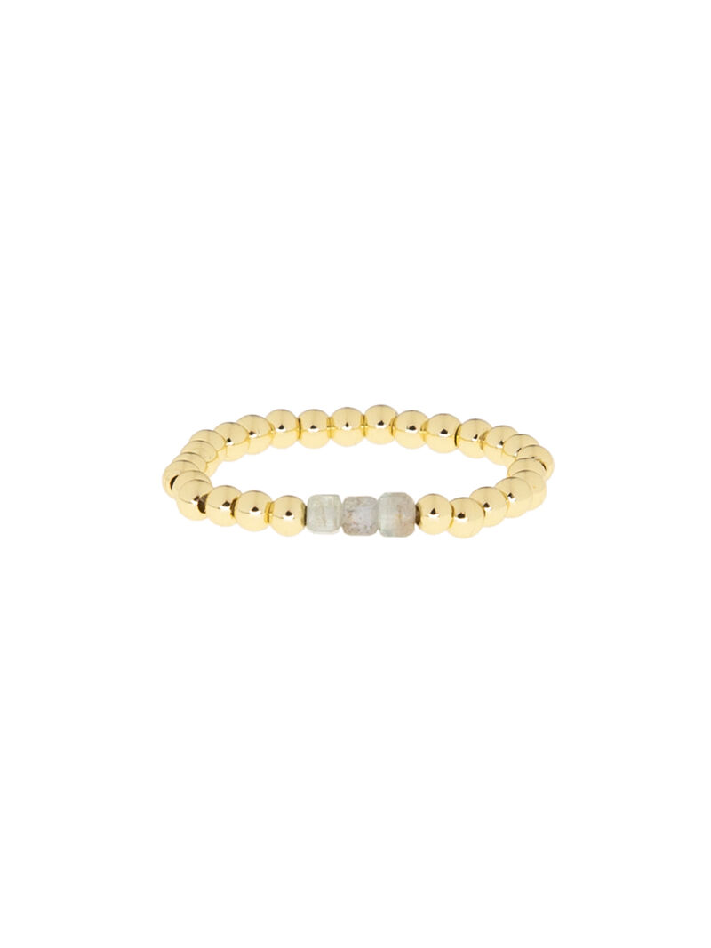 Woman Wears Marlyn Schiff -  Glass Bead Stretch Ring image number 0