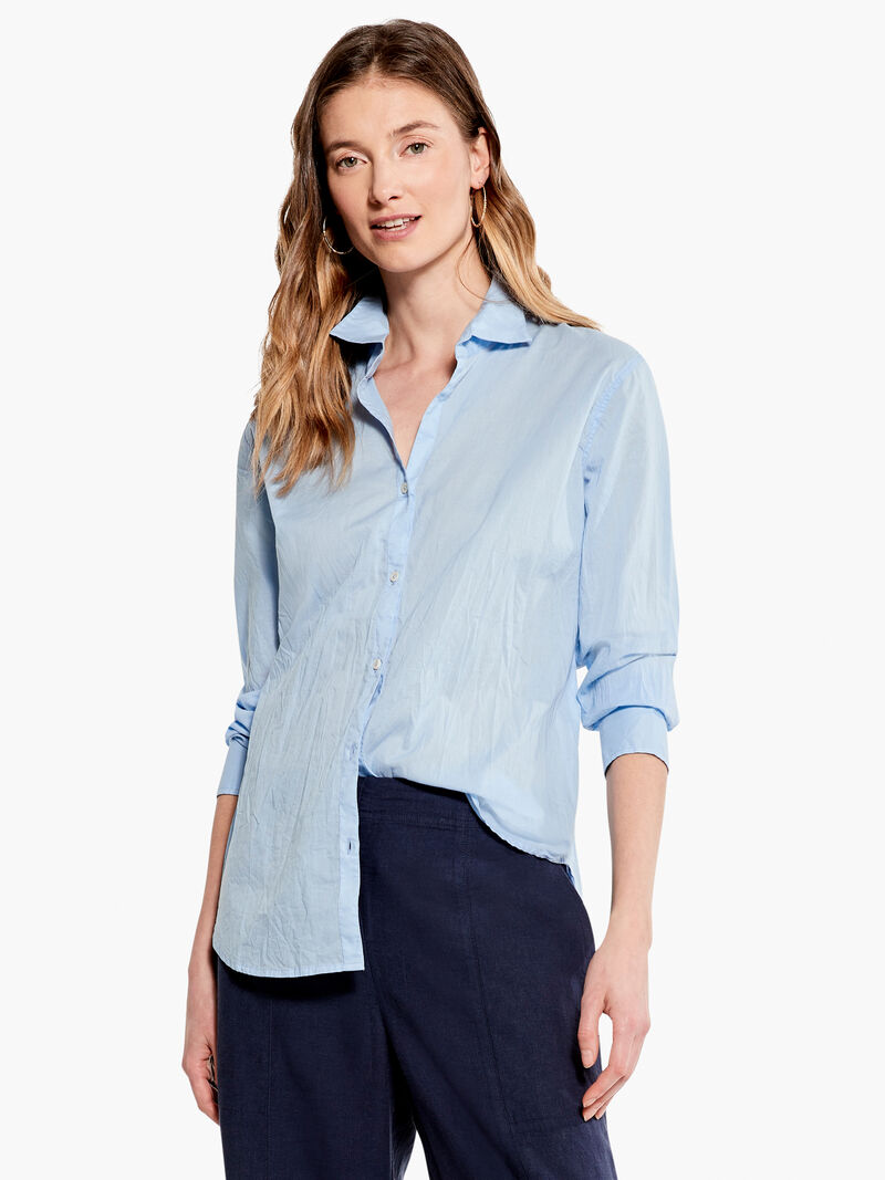 Woman Wears Cotton Boyfriend Shirt image number 0