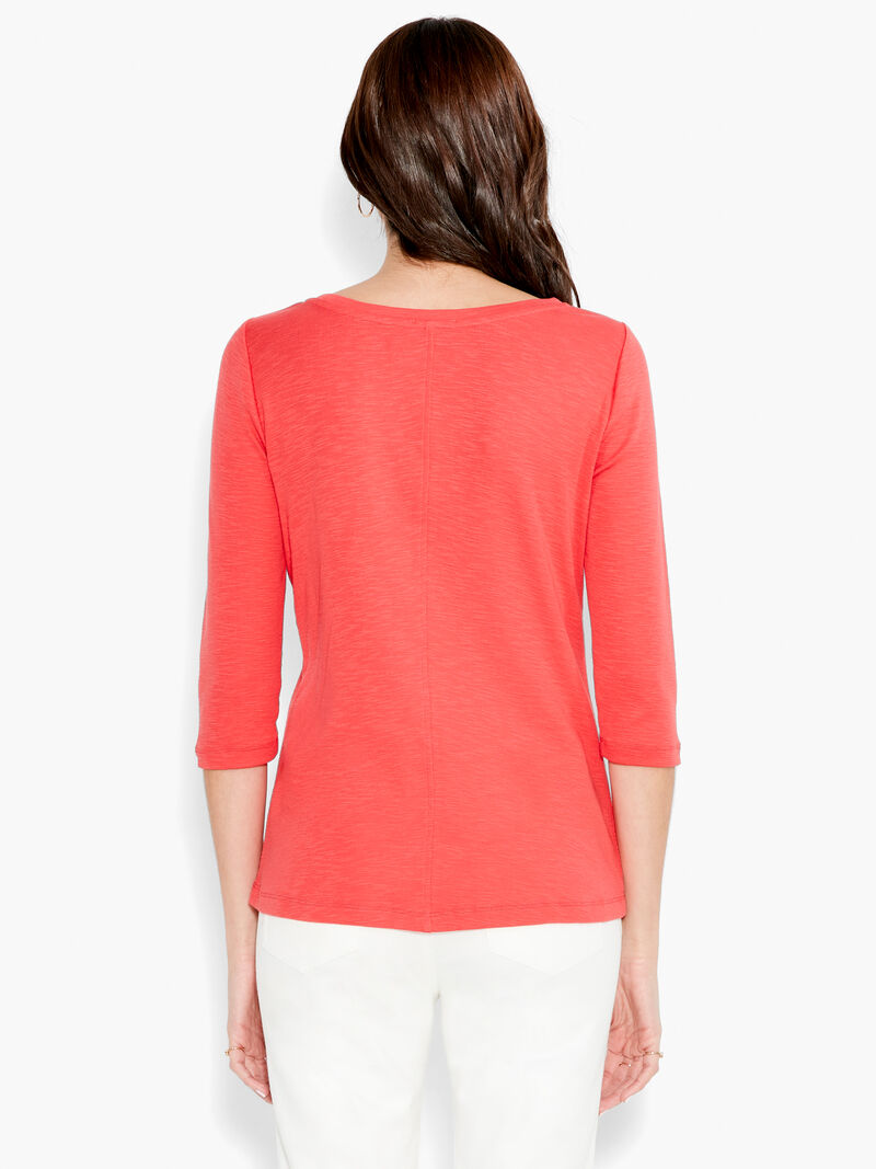 Woman Wears NZT 3/4 Sleeve Boat Tee image number 2