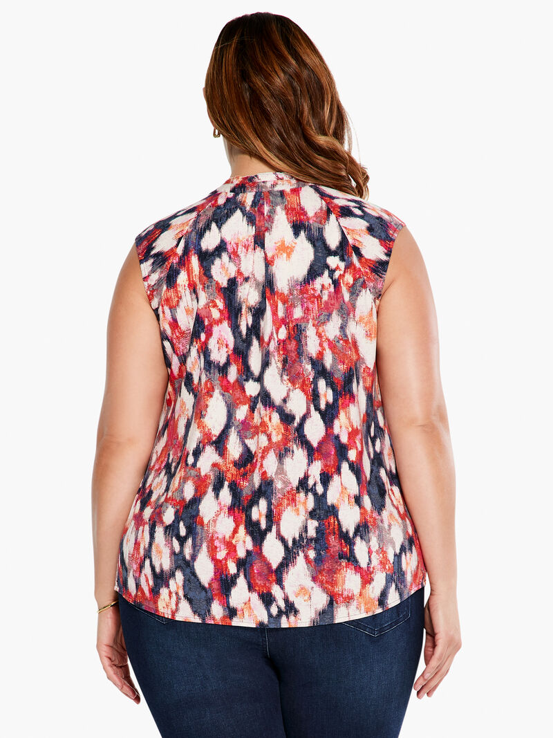 Woman Wears Floral Ikat Live In Tank image number 2