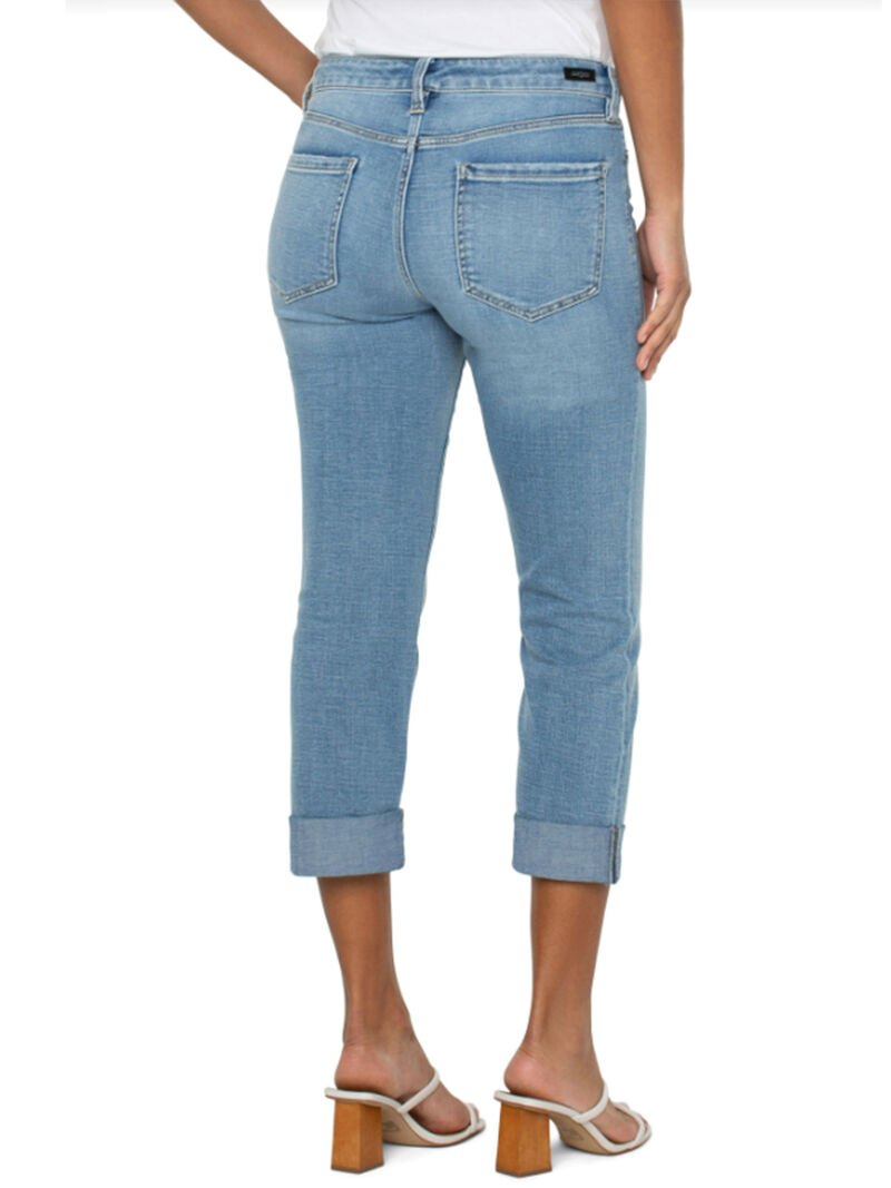 Woman Wears Liverpool - Charlie Crop With Rolled Hem image number 2