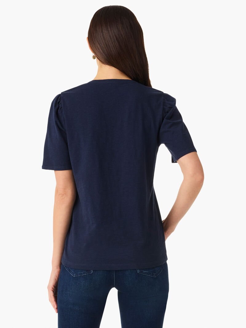 Woman Wears NZT Short Sleeve Split Neck Tee image number 2