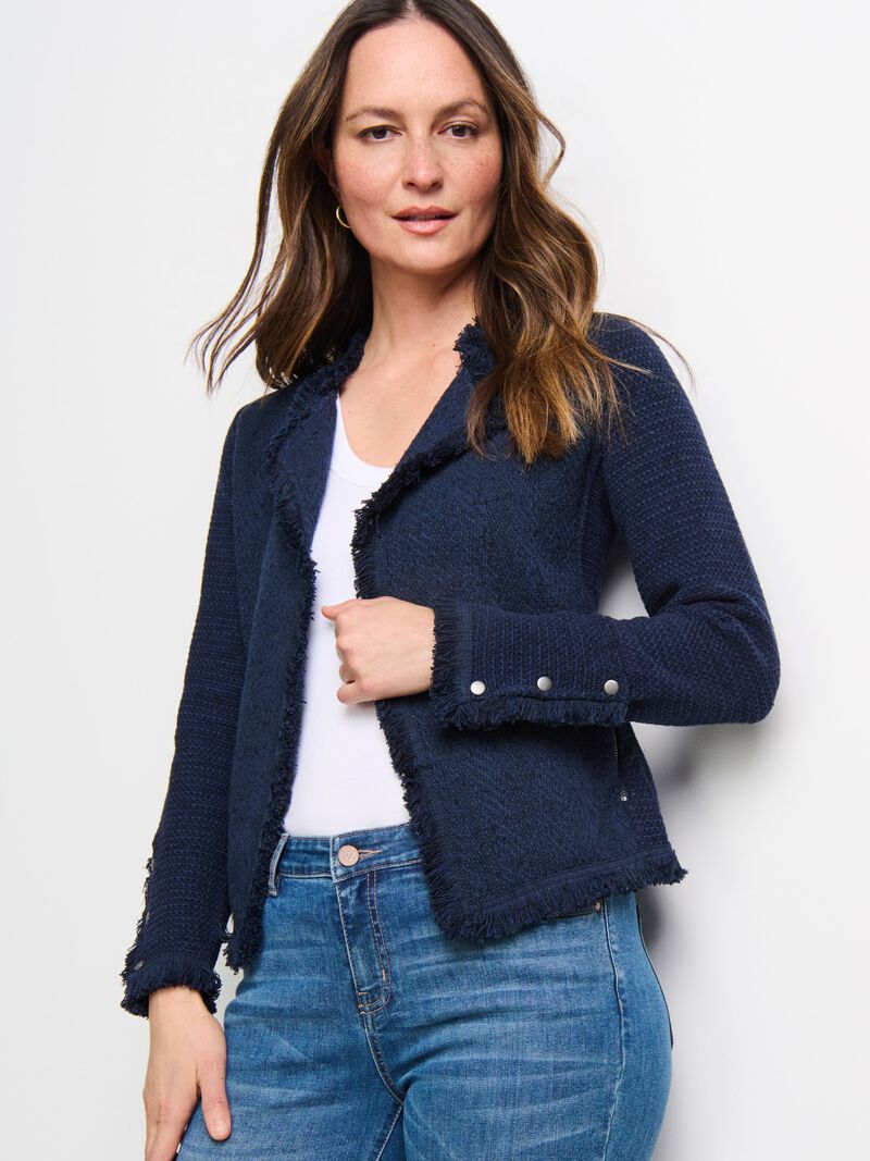 Fringe Mix Knit Jacket