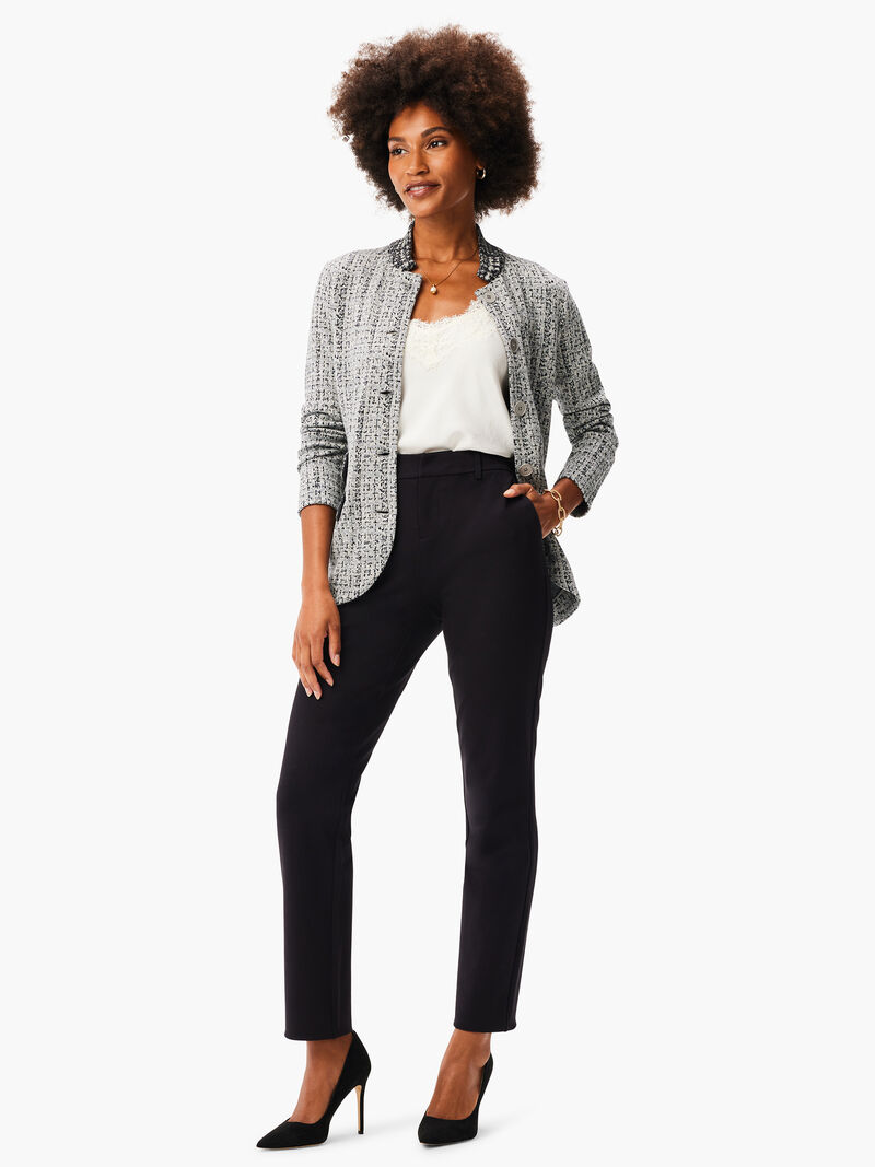 Woman Wears 29" Ponte Knit Ankle Trouser image number 1