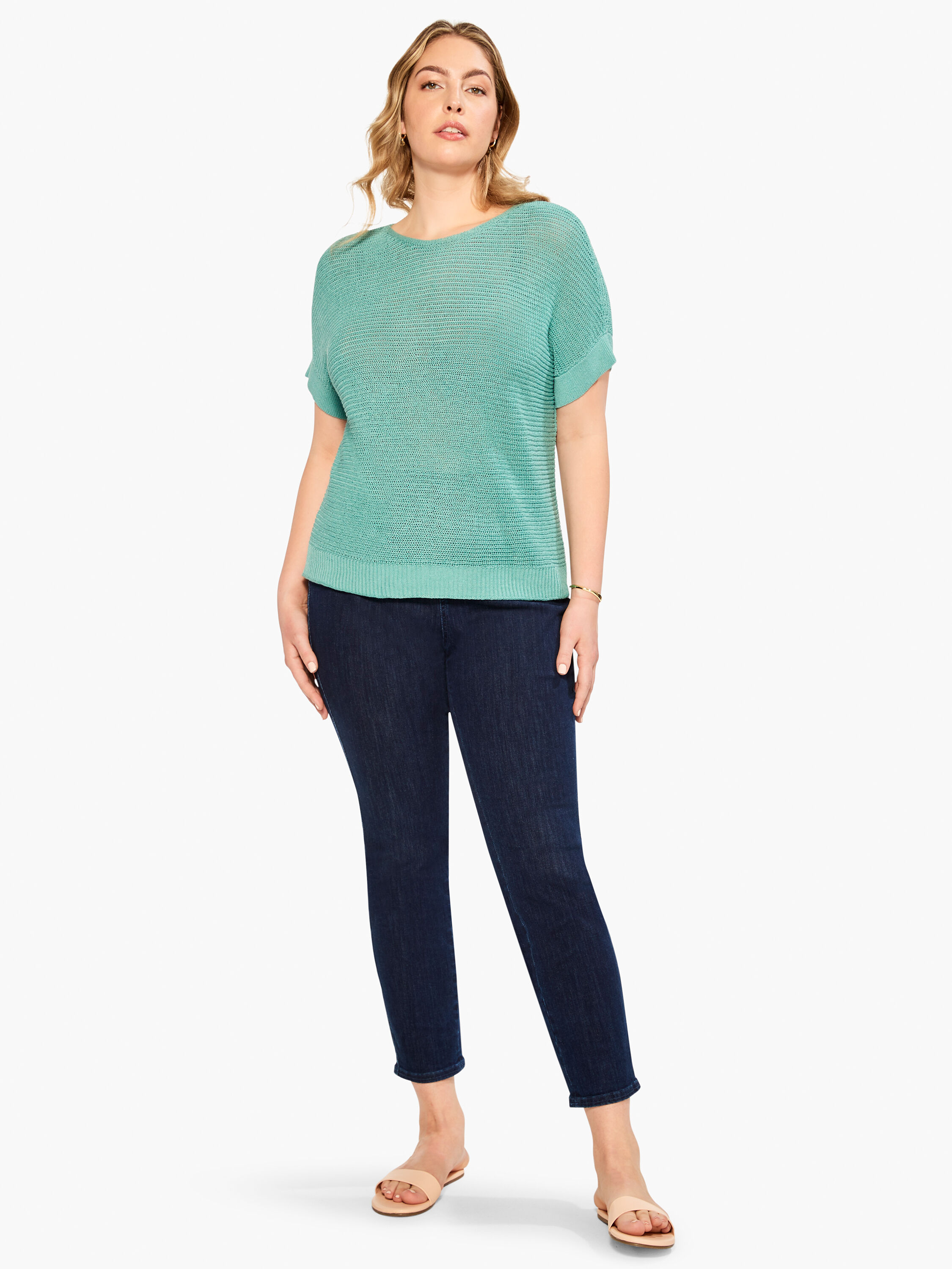 (取寄) ニックゾー レディース イージー スリーブ サマー セーター NIC+ZOE women Easy Sleeve Summer Sweater Hazy Aqua Easy Sleeve Summer Sweater | NIC+ZOE
