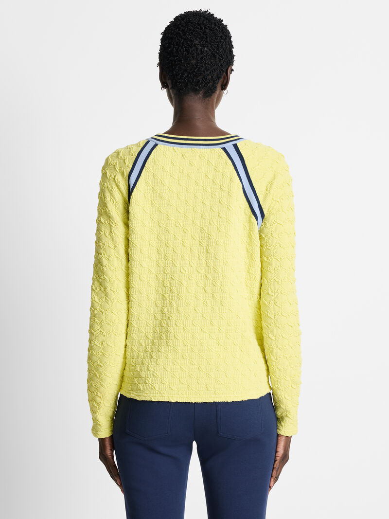 Woman Wears Tipped Texture Pullover Sweater image number 3