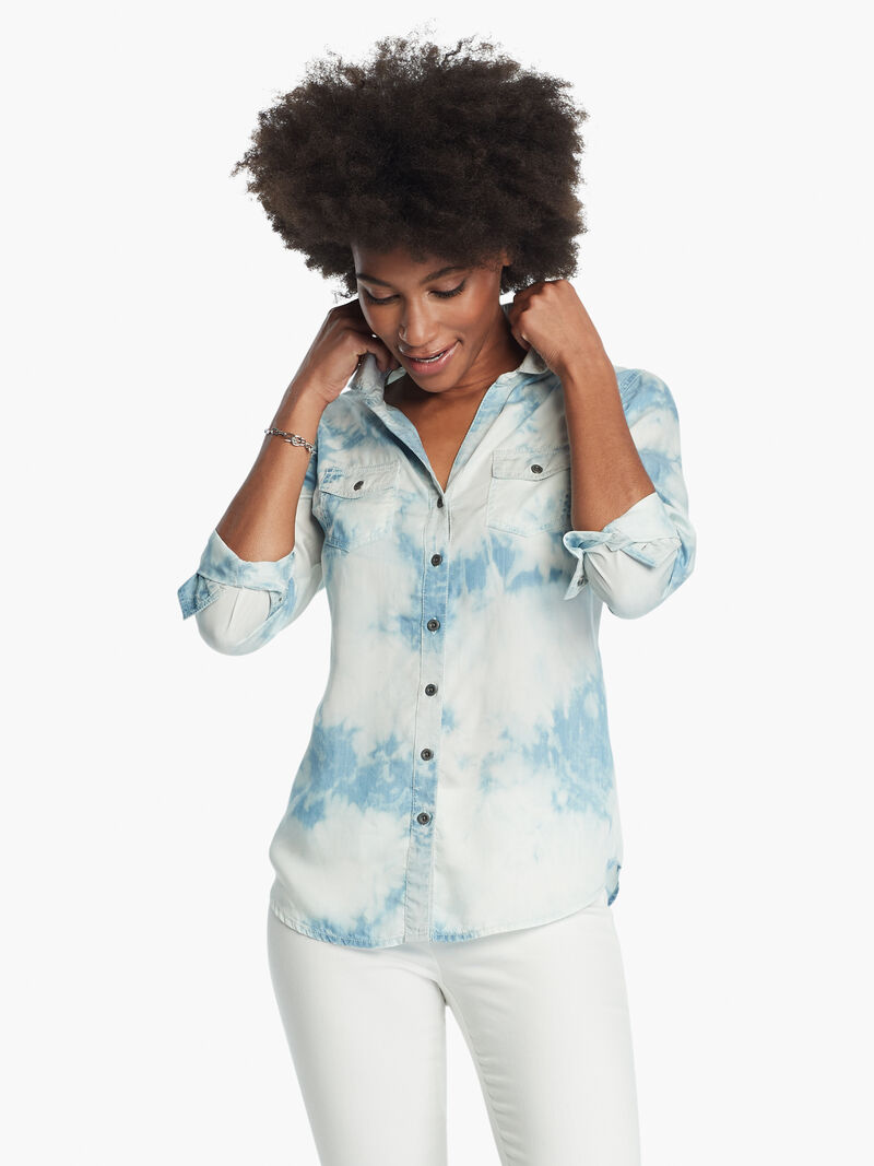 tie dye denim shirt