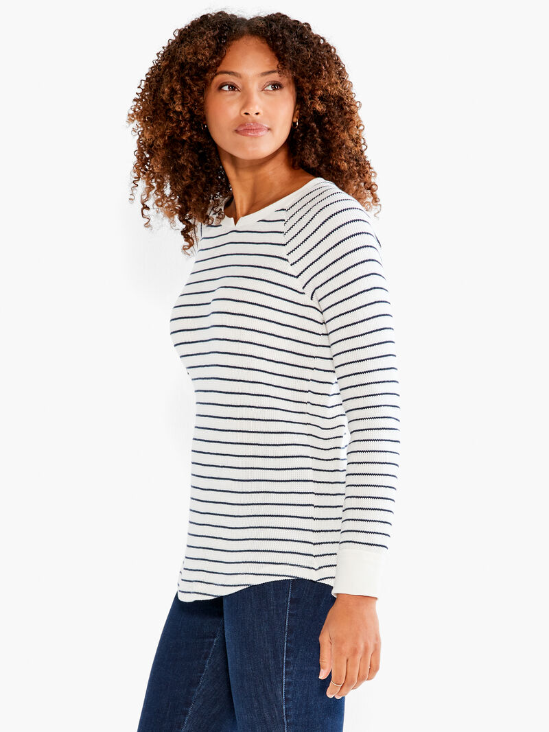 NZT Long Sleeve Striped Waffle Teeimage number 1