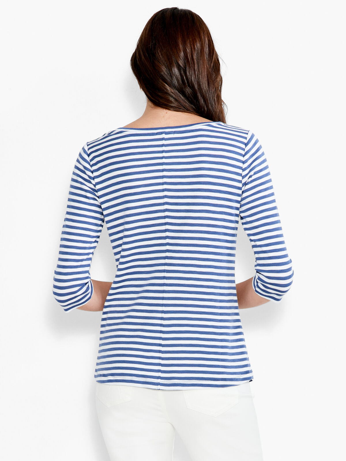 NZT 3/4 Sleeve Stripe Boat Tee